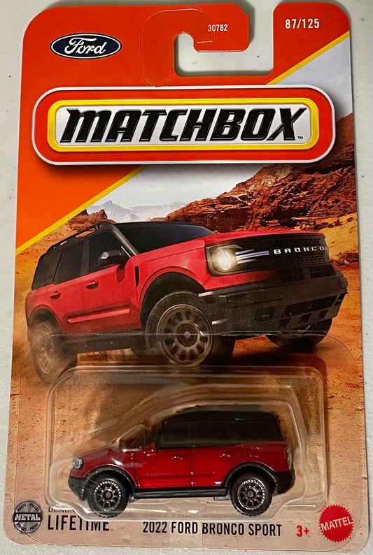 Matchbox 1:64 die cast 2022 Ford Bronco Sport