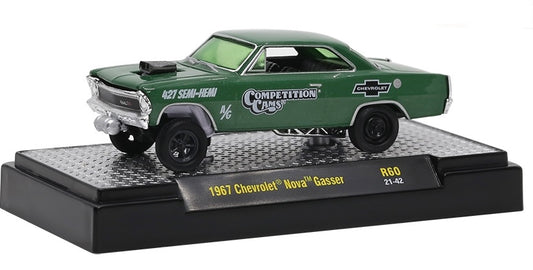 M2 Machines 1:64 die cast 1967 Chevy Nova Gasser Comp Cams