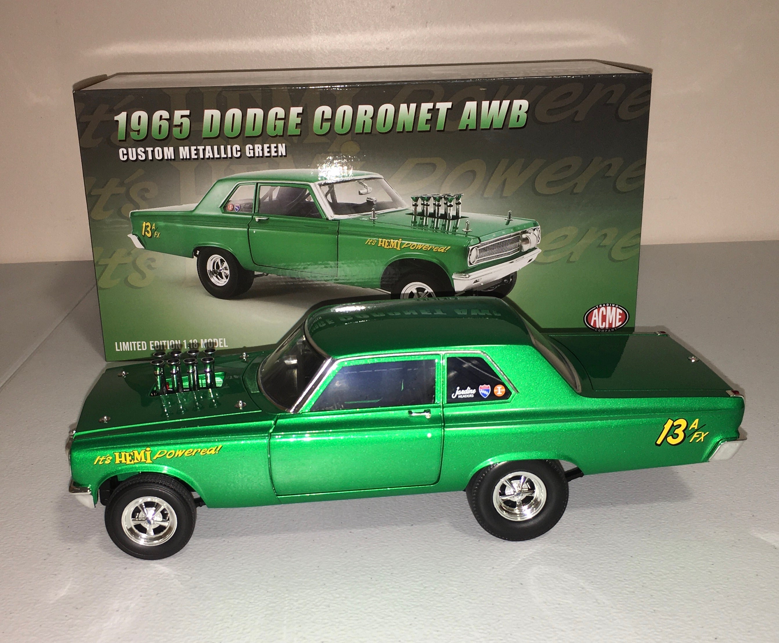 Acme 1:18 die cast 1965 Dodge AWB Custom vintage drag car ( Altered  Wheelbase)